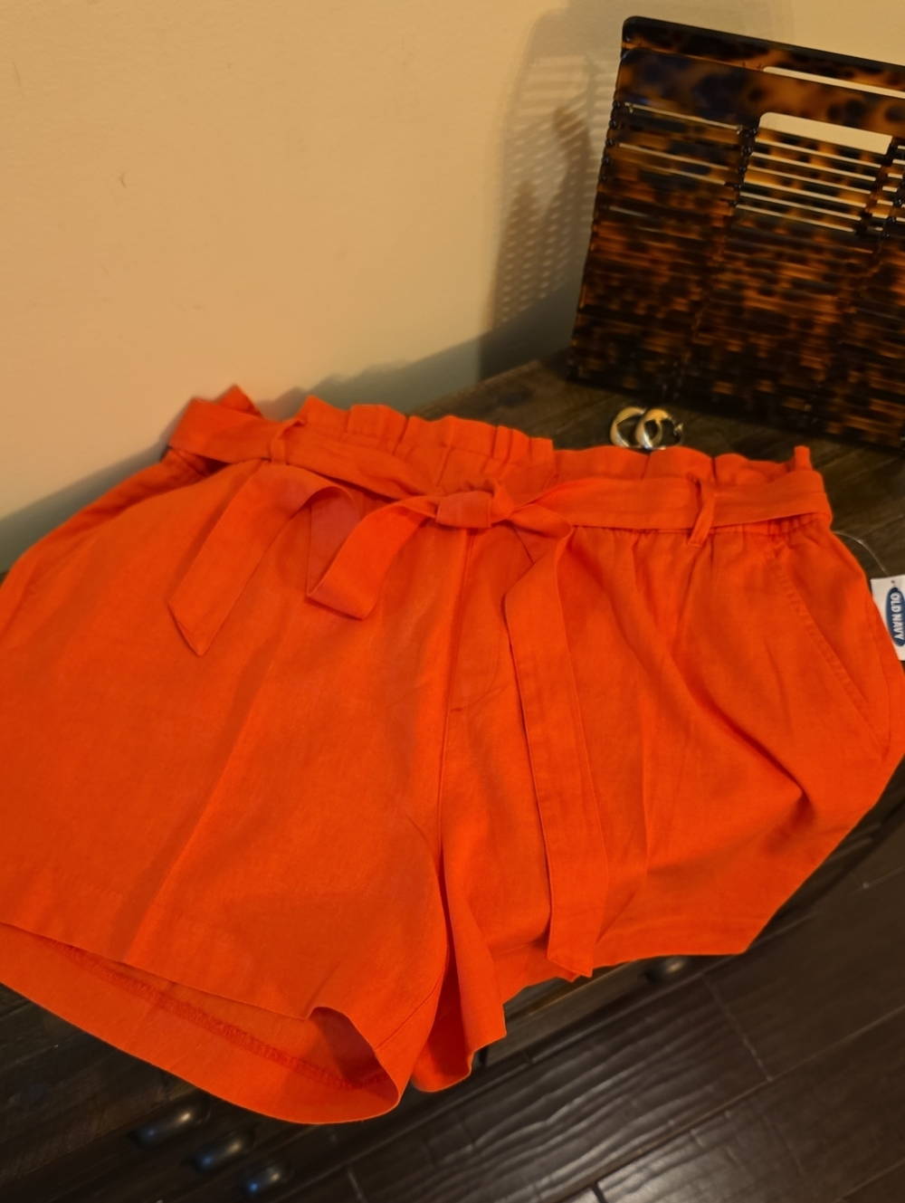 NWT Old Navy Linen-Blend Paperbag Waist Women's Shorts